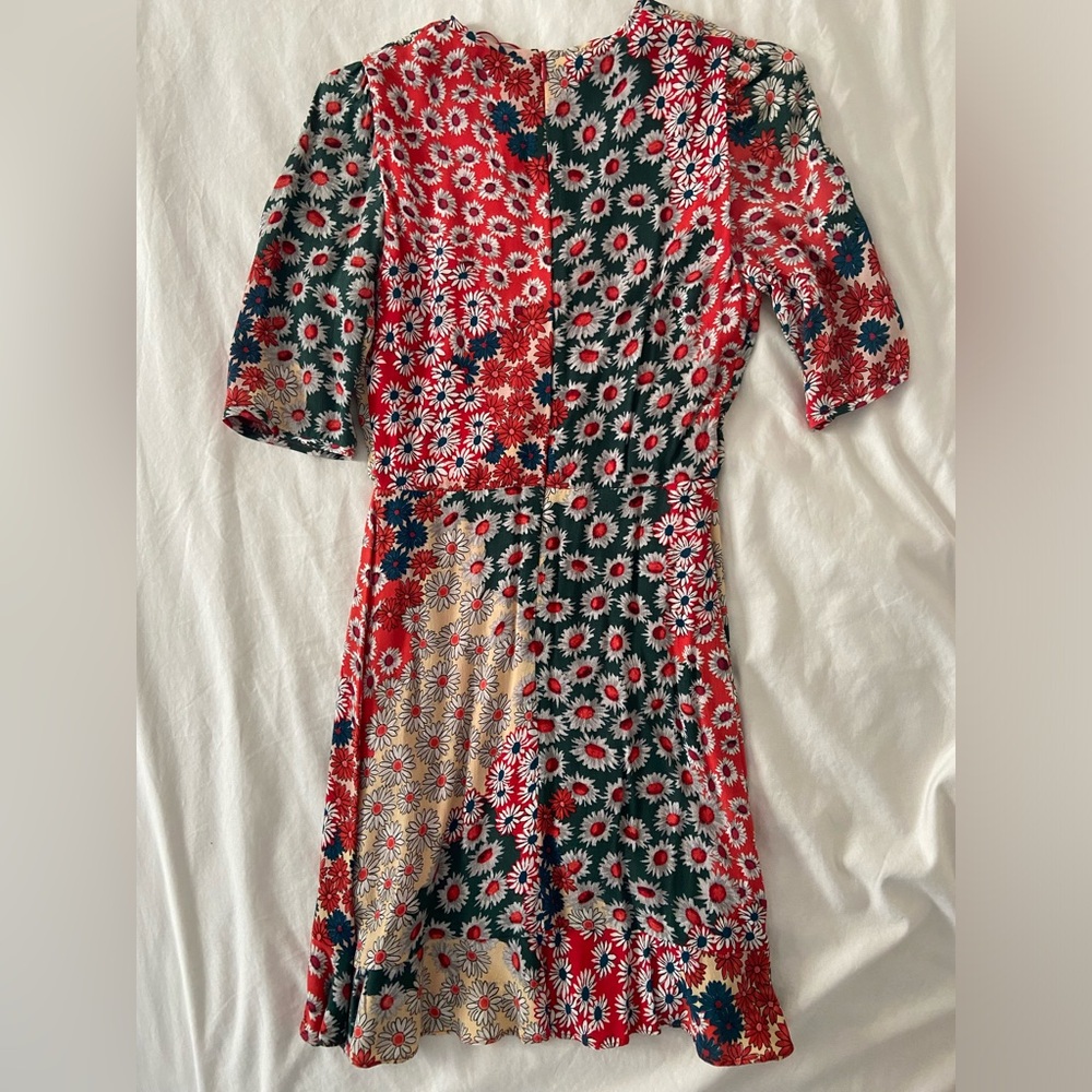Zara Trafaluc Daisy Floral Printed Skater Dress Size XS 90s